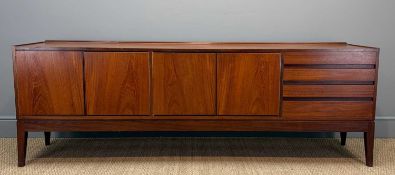 MID-CENTURY TEAK LONG JOHN SIDEBOARD, quality construction, in the style of White and Newton, top