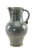 ‡ TREVOR WHARTON studio pottery salt glazed jug, impressed with monogram, 35cms (h) Provenance: