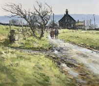 ‡ JOHN LINES RBSA RSMA (b.1938) oil on canvas - Sunday Morning, signed, titled on Albany Gallery