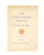 'THE CORONATION SERVICE, WESTMINSTER ABBEY, 12TH MAY 1937', limited edition (33/350) on handmade