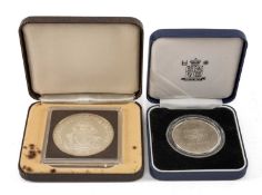 COLLECTABLE SILVER COINS, comprising 1978 Bahamas silver proof $10, and 2000 Royal Mint Entry Into