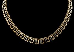 GERMAN 14CT GOLD FRINGE NECKLACE, 42cms (l), 16.9g Provenance: private collection Conwy