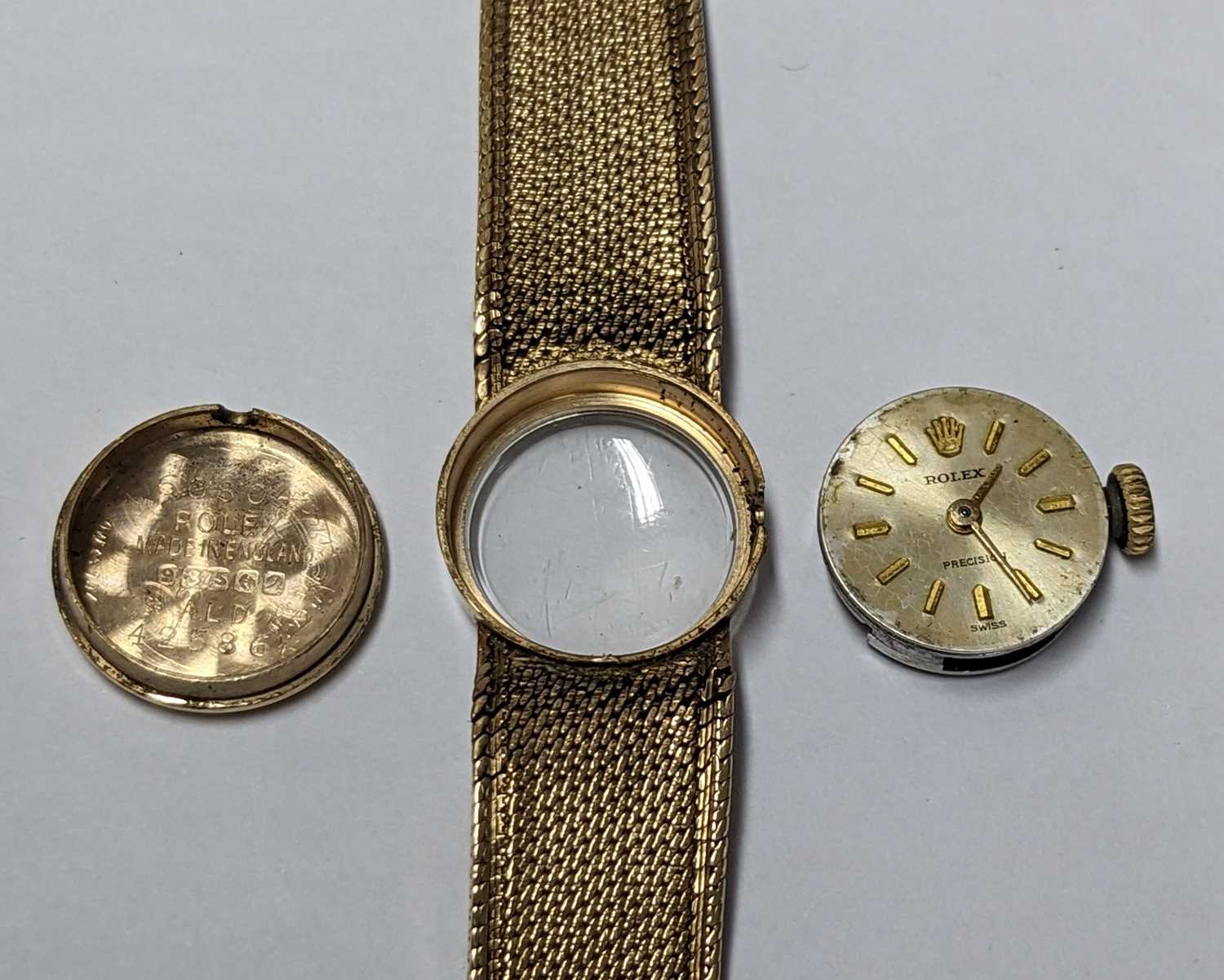 ROLEX PRECISION LADIES' 9CT GOLD BRACELET WATCH, Ref. 60804, ser. 425866, Cal. 1401 18J manual - Image 5 of 5