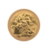 GEORGE V HALF SOVEREIGN, 1912, 3.9g Provenance: private collection Gwent Comments: lettering worn