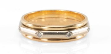 TWO-COLOUR GOLD & DIAMOND ETERNITY RING, set with tiny diamonds, approx. 0.08cts, in white gold