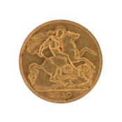 GEORGE V GOLD HALF SOVEREIGN, 1910, 4.0g Provenance: private collection Caerphilly