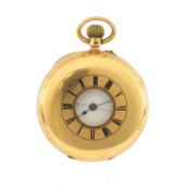 THOMAS RUSSELL & SON, LIVERPOOL 18CT GOLD HALF-HUNTER CHRONOGRAPH POCKET WATCH, no. 87985,