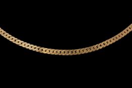 9CT GOLD FLAT CURB LINK CHOKER NECKLACE with box clasp, 38cms (l), 10.4g Provenance: private