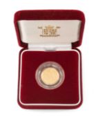 QUEEN ELIZABETH II UK GOLD PROOF HALF SOVEREIGN, 2002, 3.99g, boxed and with certificate Provenance: