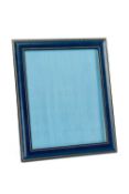 ASPREY BLUE LEATHER PHOTOGRAPH FRAME, easel back, gilt tooled borders, stamped 'ASPREY 166 New