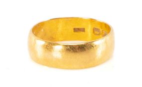 22CT GOLD WEDDING BAND, 5.4g Provenance: private collection Caerphilly Comments: ring bent