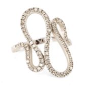 18K WHITE GOLD & DIAMOND SNAKE RING, inside shank etched 'ZEN', ring size K, wt. 4.3g Provenance: