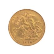 GEORGE V GOLD HALF SOVEREIGN, 1914, 4.0g Provenance: private collection Swansea