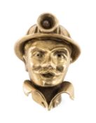 UNUSUAL 9CT GOLD CHARM, formed as a gold miner, 25mms, 8.8g Provenance: private collection Cheshire