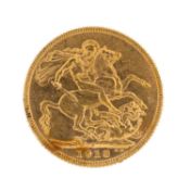 GEORGE V GOLD SOVEREIGN, 1918, 7.9g Provenance: private collection Caerphilly Comments: minor glue