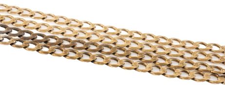 9CT GOLD FLAT CURB LINK NECKLACE with lobster claw clasp, 76.5cms (l), 21.3g Provenance: deceased