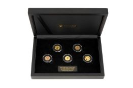 THE FABULOUS FIVE SET OF 2024 GOLD COINS, 1/10th ounce edition, containing Krugerrand, Britannia,