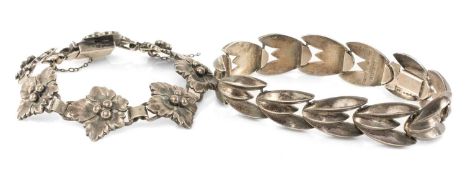 DANISH STERLING-SILVER BRACELET, indistinctly marked 'G D & Co. Sterling', 18.5cms (l); together