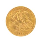 1911 GEORGE V GOLD HALF SOVEREIGN, 4g Provenance: private collection Caerphilly