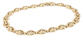 ITALIAN 9CT GOLD FANCY OVAL LINK NECKLACE, 42cms (l), 47.2g Provenance: private collection