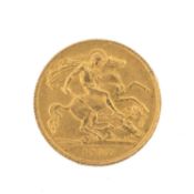 GEORGE V GOLD HALF SOVEREIGN, 1912, 4.0g Provenance: consigned from Swansea Comments: light wear