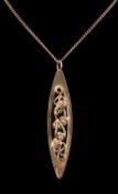 CLOGAU 9CT GOLD 'TREE OF LIFE' PENDANT, on chain, pendant 4.8cms, total wt. 6.0g, boxed with COA
