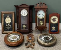 VARIOUS WALL CLOCKS, including carved case cuckoo clock, Seiko quartz clock, etc. Provenance: