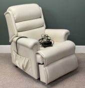 SHERBORNE CREAM LEATHER EFFECT RECLINING LOUNGE CHAIR Provenance: private collection Shropshire