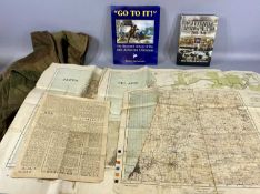 WWII PERIOD PARATROOPER ITEMS including Denison paratrooper's camouflage smock,1944 colour survey