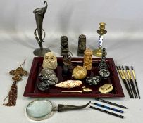 ASSORTED COLLECTABLES, including Arts & Crafts style wrought metal tulip vase, 29cms (h);