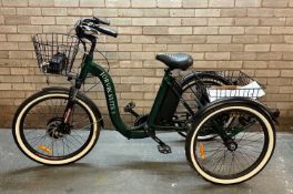 JORVIK ELITE JET-E LOW STEP THROUGH ELECTRIC FOLDING TRICYCLE, with spare battery, user manual,