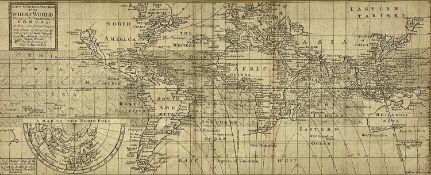 EDMUND HALLEY rare late 17th century New and Correct Sea Chart of the Whole World, Showing the
