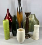 GROUP OF CONTEMPORARY VASES & FLOWER HOLDERS etc., including large lustre glazed ceramic bottle