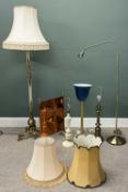 DECORATIVE FURNISHINGS PARCEL, including ornate gilt metal and onyx standard lamp with fringed