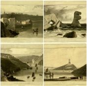 WILLIAM DANIELL (British, 1769-1837) set of four 19th century hand-coloured engravings - 'The