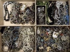 LARGE ASSORTMENT OF COSTUME JEWELLERY ETC., including brooches, necklaces, bangles, some vintage,