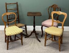 FURNITURE PARCEL comprising mahogany tripod table with rectangular top, 74 (h) x 39 (w) x 37cms (d);