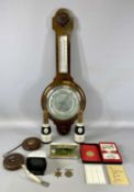 ASSORTED COLLECTABLES, including oak cased banjo barometer with thermometer, 77cms (h); boxed Halina