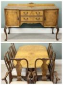 MID-CENTURY WALNUT DINING ROOM SUITE, comprising sideboard, 97 (h) x 136 (w) x 50cms (d); oval