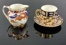 ROYAL CROWN DERBY 2451 IMARI PATTERN COFFEE CAN & SAUCER, and a Spode F1909-AO pattern cream jug,