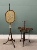 TWO ITEMS OF ANTIQUE FURNITURE, comprising 19th century mahogany pole screen with adjustable