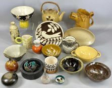 STUDIO POTTERY, including bowls, teapot, jugs, vases, etc., makers including Ken Eardley, Kirby-
