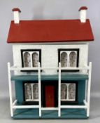 PAINTED WOODEN DOLLS' HOUSE with various furnishings, made by Dr William 'Willie' Smyth, lecturer in