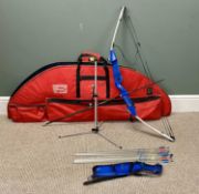 HOYT RAIDER COMPOUND ARCHERY BOW, with accessories including arrows, and with padded carry case