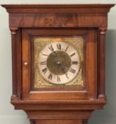REPRODUCTION MAHOGANY DWARF LONGCASE CLOCK, 20cms brass dial with pierced spandrels, silvered