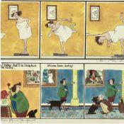 ‡ ANNIE TEMPEST (British, b. 1959) two colour lithograph cartoons from the Tottering-by-Gently