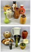 ASSORTED 20TH CENTURY CERAMICS, including West German 'lava' vase, 25cms (h); Portmeirion brown