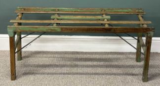 BEATTY BROS, FERGUS CANADA FOLDING LUGGAGE STAND, early 20th century, pitch pine/ash with original