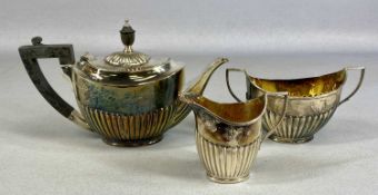 GEORGE V OVAL SILVER BACHELOR'S TEAPOT ETC, James Dixon & Sons, Sheffield 1931, with associated