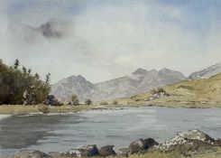 ‡ GORDON SMITH (British, 20th century) watercolour - entitled verso 'The Snowdon Horseshoe',